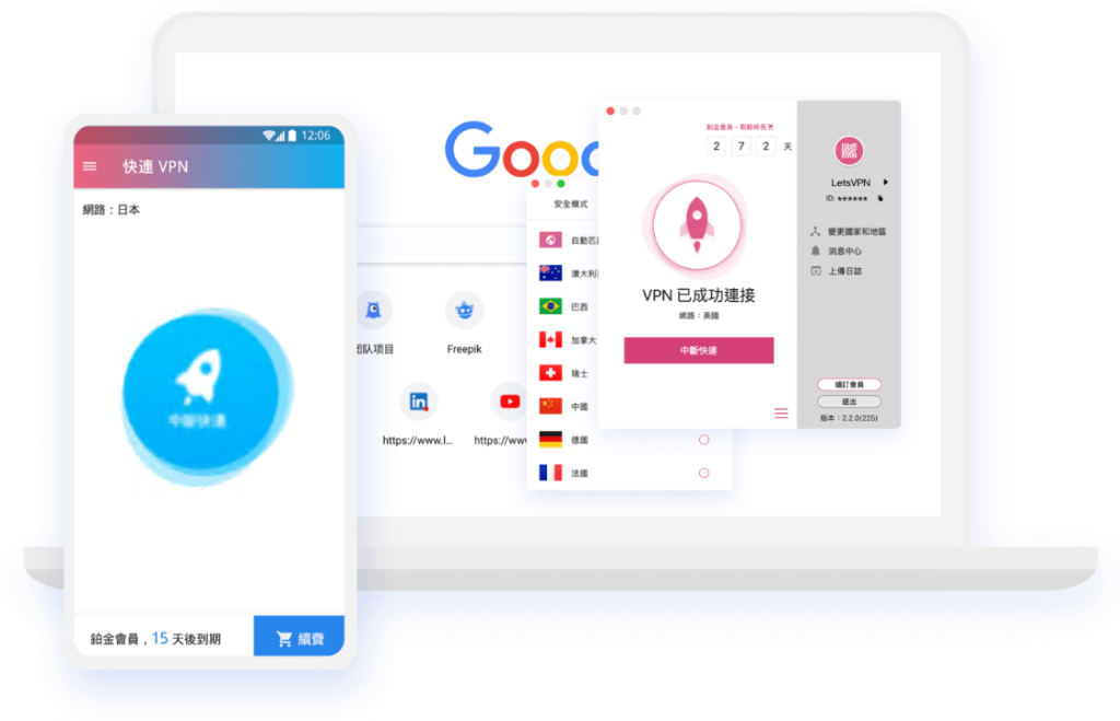 快连全球网络加速 - 智能连接示意图